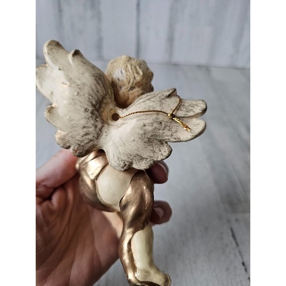 Vintage hanging cherub angel baby musical banjo Xmas Nativity statue religious d - Picture 11 of 14